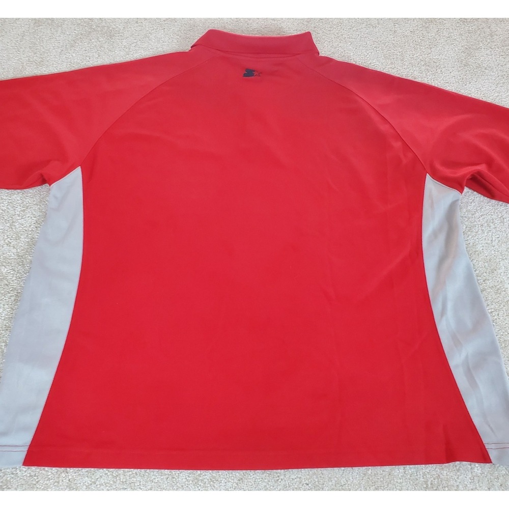 Starter Ohio State Men's Polo Shirt Size 2XL Red Gray Logo - Picture 3 of 16